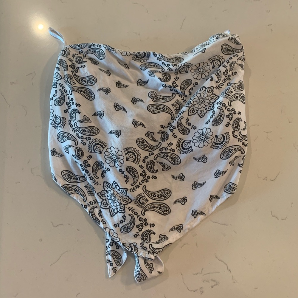 Bandana Strapless Crop Top - Hollister XS